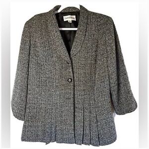 Danny & Nicole Women's Gray Textured Button-Front Blazer